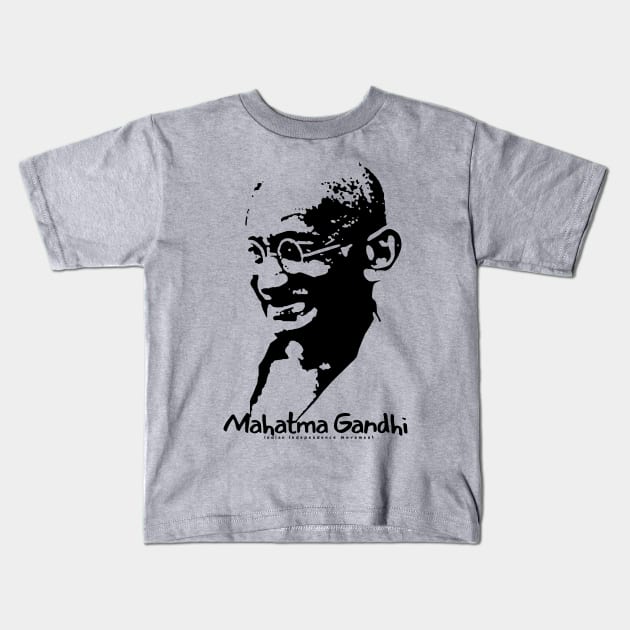 Mahatma Gandhi Kids T-Shirt by KewaleeTee